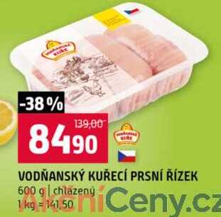 VODŇANSKÝ KUŘECÍ PRSNÍ ŘÍZEK 600 g