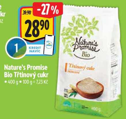Nature's Promise Bio Třtinový cukr, 400 g