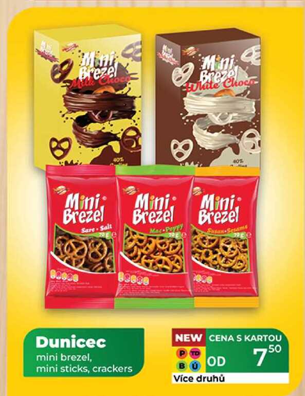Dunicec mini brezel, mini sticks, crackers 