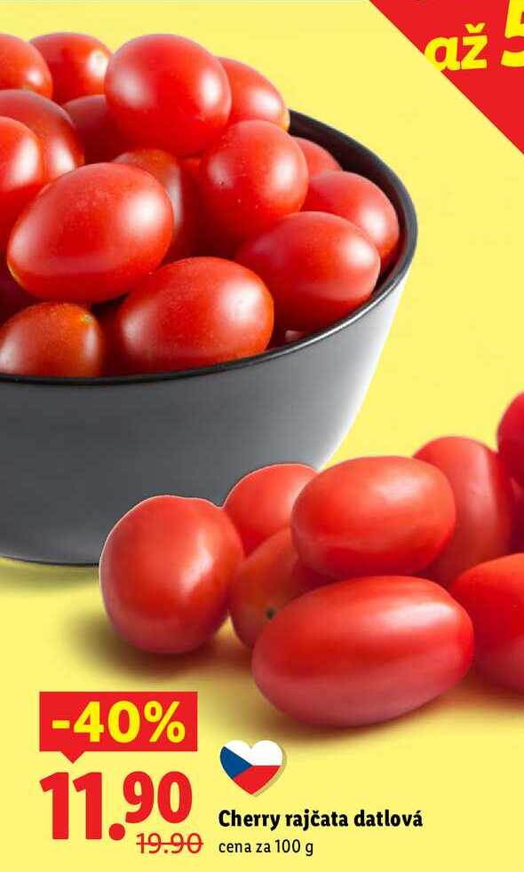 Cherry rajčata datlová, cena za 100 g 