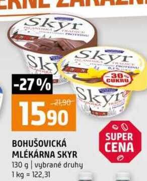 BOHUŠOVICKÁ MLÉKÁRNA SKYR 130 g