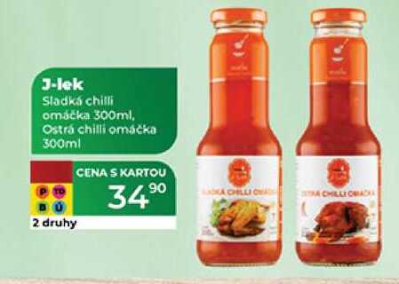 J-lek Sladká chilli omáčka 300ml, Ostrá chilli omáčka 300ml  
