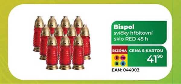 Bispol svíčky hřbitovní sklo RED 45 h 