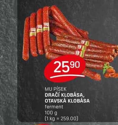 DRAČÍ KLOBÁSA, OTAVSKÁ KLOBÁSA ferment 100 g