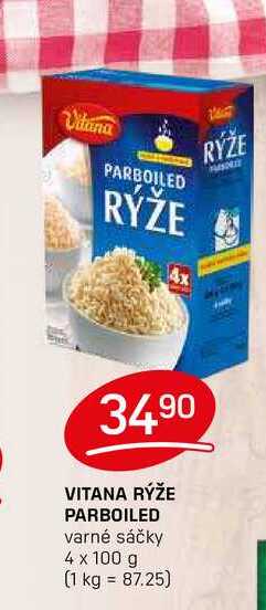 VITANA RÝŽE PARBOILED varné sáčky 4 x 100 g 
