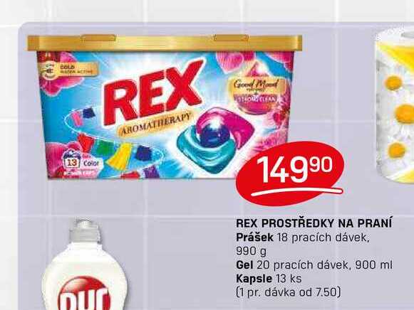 REX PROSTŘEDKY NA PRANÍ Prášek 18 pracích dávek 