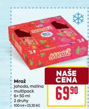 Mrož jahoda, malina multipack 6x50 ml