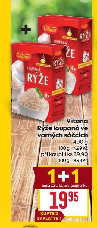 Vitana Rýže loupaná ve varných sáčcích 400 g 