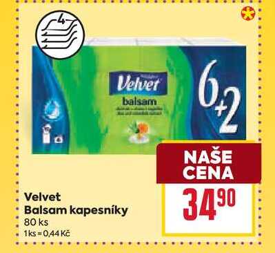 Velvet Velvet Balsam kapesníky 80 ks 