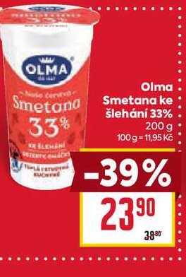Olma Smetana ke šlehání 33% 200 g 