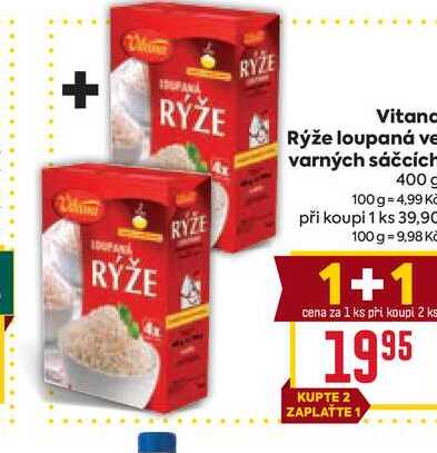 Vitanc Rýže loupaná ve varných sáčcích 400 g 
