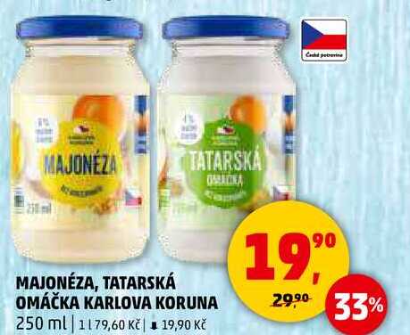 TATARSKÁ OMÁČKA KARLOVA KORUNA, 250 ml 