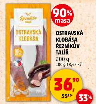 OSTRAVSKÁ KLOBÁSA ŘEZNÍKŮV TALÍŘ, 200 g 