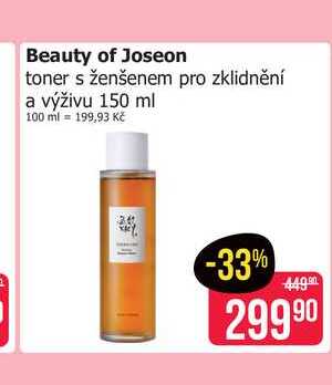Beauty of Joseon toner s ženšenem pro zklidnění a výživu 150 ml 