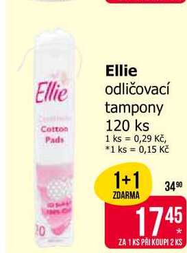 Ellie odličovací tampony 120 ks  