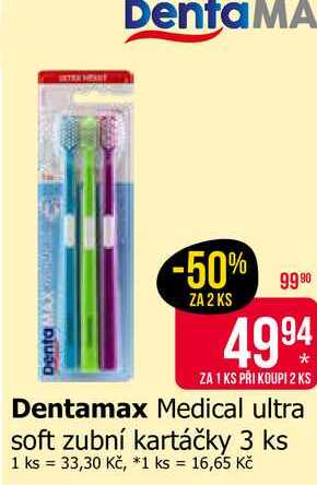 Dentamax Medical ultra soft zubní kartáčky 3 ks