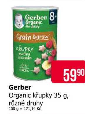 Gerber Organic křupky 35 g, různé druhy 