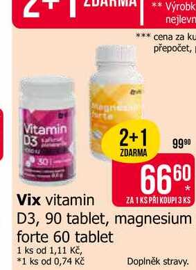 Vix vitamin D3, 90 tablet, magnesium forte 60 tablet 