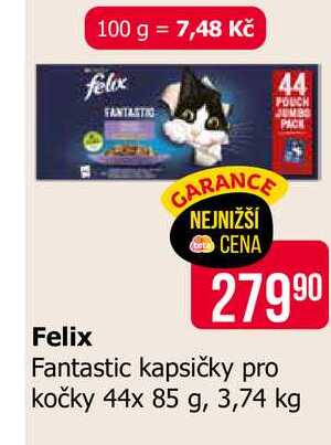 Felix Fantastic kapsičky pro kočky 44x 85 g