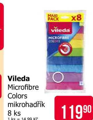 Vileda Microfibre Colors mikrohadřík 8 ks 