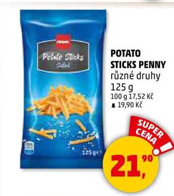 POTATO STICKS PENNY různé druhy, 125 g  