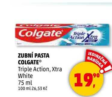 ZUBNÍ PASTA COLGATE Triple Action, Xtra White, 75 ml  