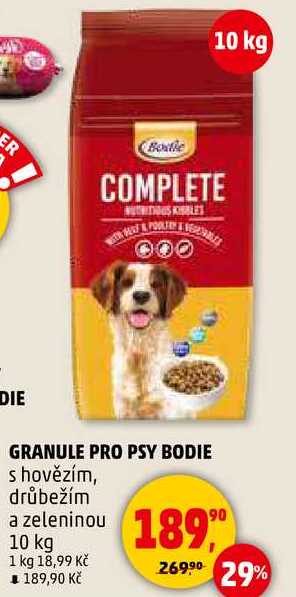 GRANULE PRO PSY BODIE s hovězím, drůbežím a zeleninou, 10 kg  