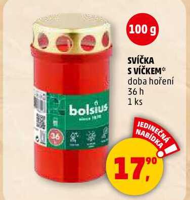 SVÍČKA S VÍČKEM doba hoření 36 h, 1 ks 