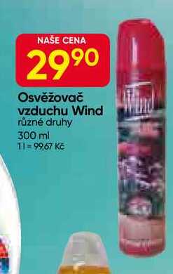 Wind Osvěžovač vzduchu různé druhy 300 ml 
