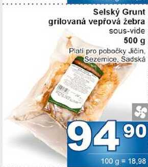 Selský Grunt grilovaná vepřová žebra sous-vide 500 g