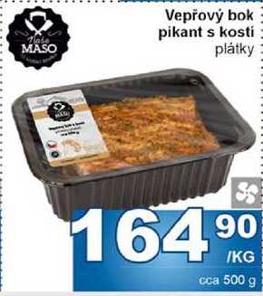 Vepřový bok pikant s kosti plátky 1 kg