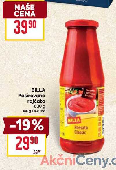 BILLA Pasírovaná rajčata 680 g
