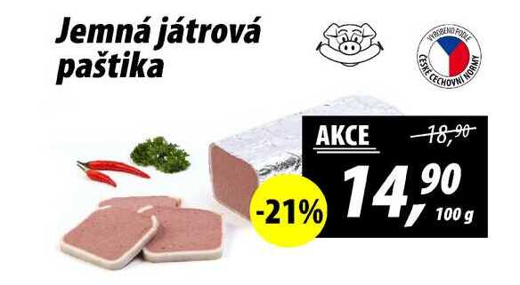 Jemná játrová paštika, 100 g