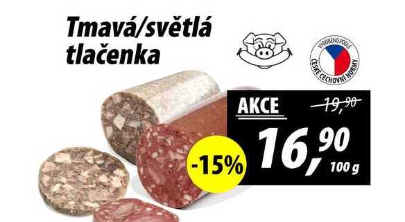 Tmavá/světlá tlačenka, 100 g 