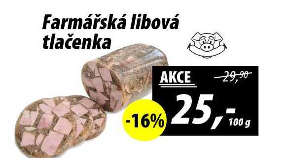 Farmářská libová tlačenka, 100 g 