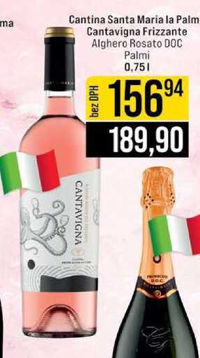 Cantina Santa Maria la Palma Cantavigna Frizzante Alghero Rosato DOC Palmi 0,75 l