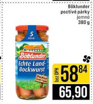 Böklunder poctivé párky jemné 380 g 