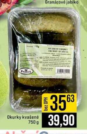 Okurky kvašené 750 g 