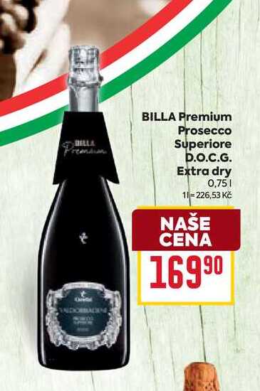 BILLA Premium Prosecco Superiore D.O.C.G. Extra dry 0,75l