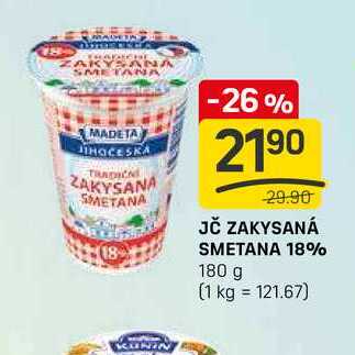 JČ ZAKYSANÁ SMETANA 18% 180 g