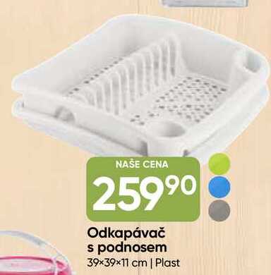 Odkapávač s podnosem 39x39×11 cm, Plast 
