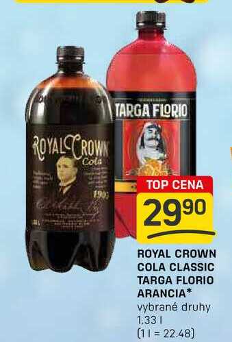 ROYAL CROWN COLA CLASSIC TARGA FLORIO ARANCIA vybrané druhy 1.33l