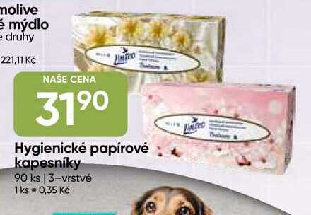 Linteo Hygienické papírové kapesníky 90 ks, 3-vrstvé 
