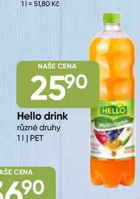 Hello drink různé druhy 1l