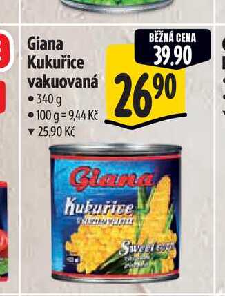 Giana Kukuřice vakuovaná  340 g 