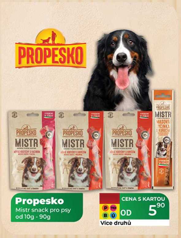 Propesko Mistr snack pro psy od 10g - 90g 