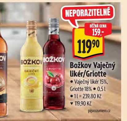  Božkov Vaječný Likér/Griotte 0,5 l