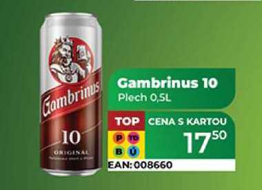 Gambrinus 10  Plech O,5L 