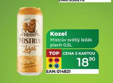 Kozel Mistrův světlý ležák plech 0,5L 