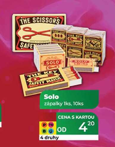 Solo zápalky 1ks, 10ks  